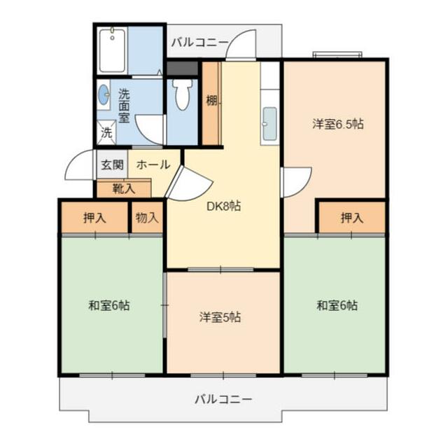 ＶＩＬＬＡＧＥ森の里　Ｂ号棟 401号室 間取り