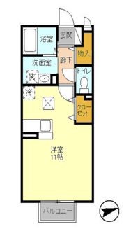 ジョアス ミウ 103号室 間取り