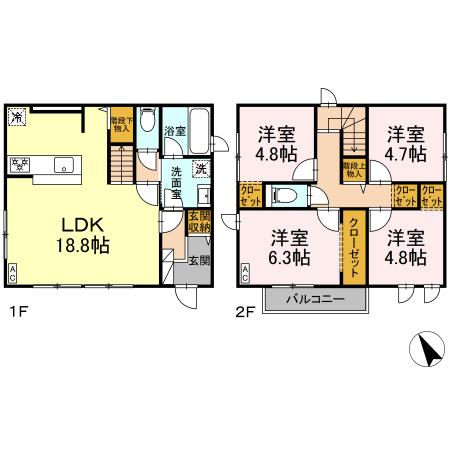 メゾン妻田 D 間取り