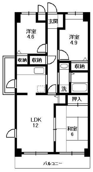 エルメゾン 605号室 間取り