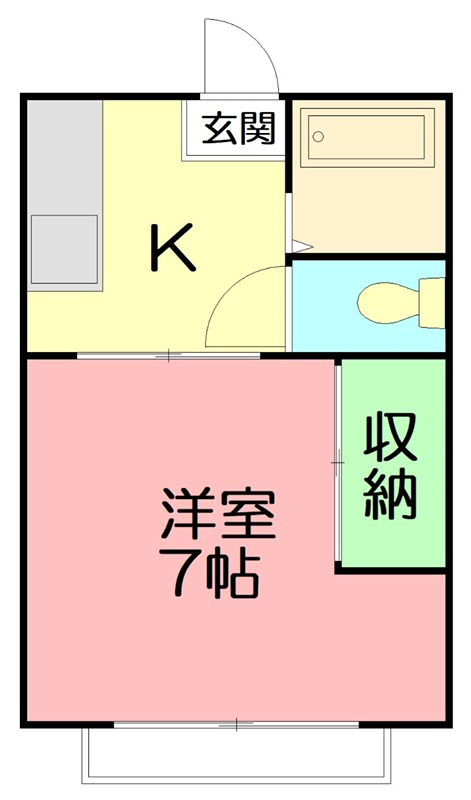 やまみハイツ 1F号室 間取り