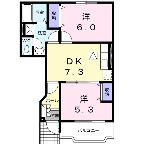 フレッサ 102号室 間取り