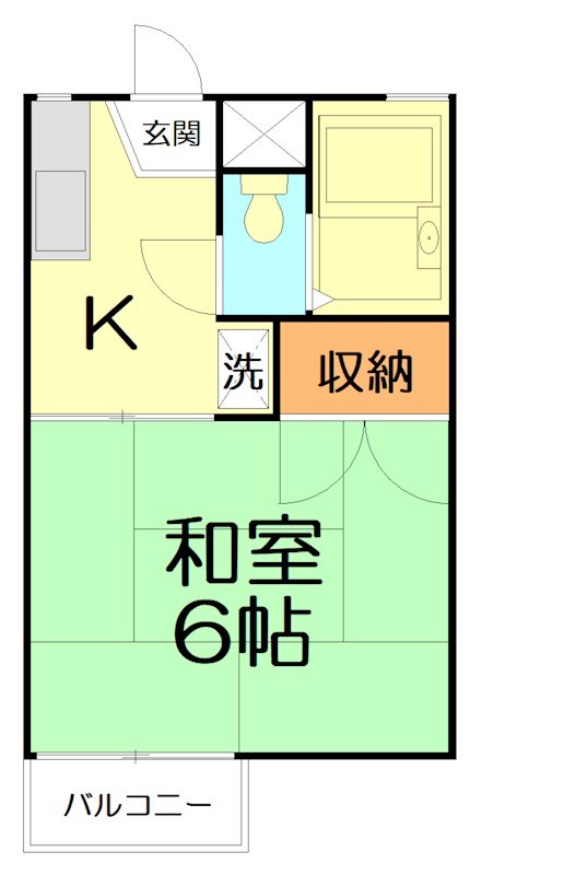 岡﨑ハイツⅠ 207号室 間取り