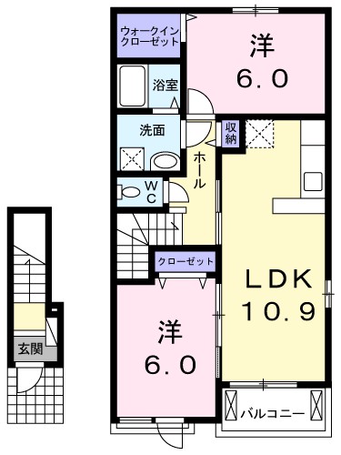 ヴァルミー 202号室 間取り