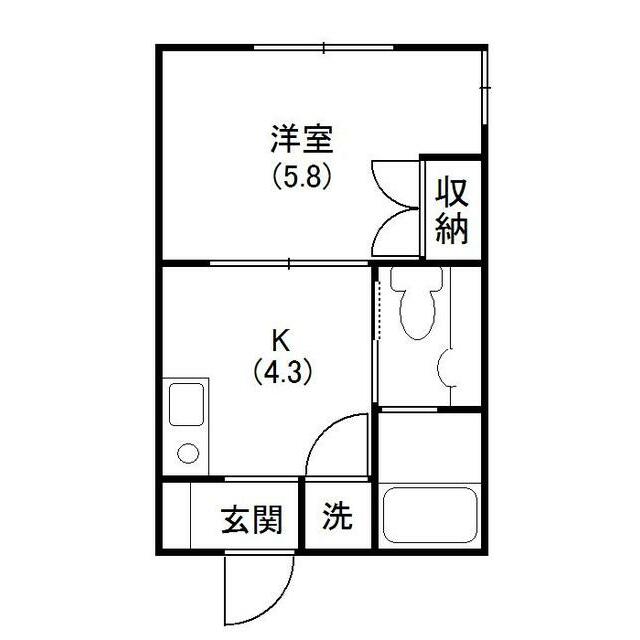 銀河ハイツ 104号室 間取り