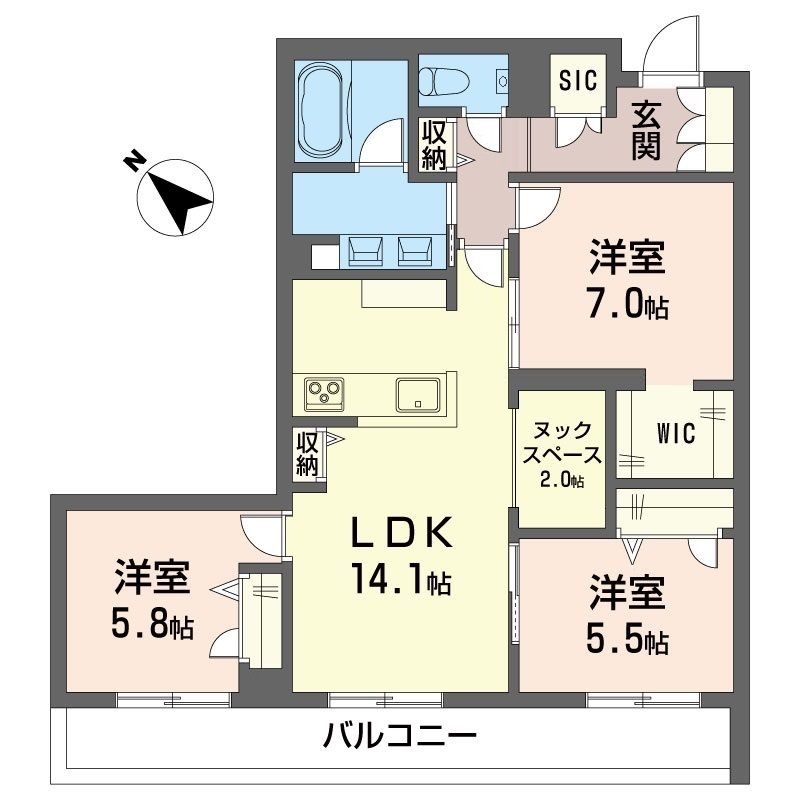 レスピラーレ湘南 205号室 間取り