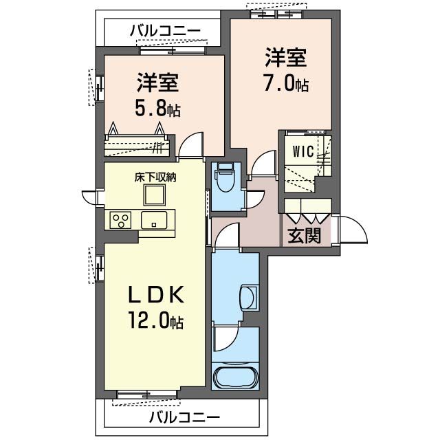 シエル 103号室 間取り