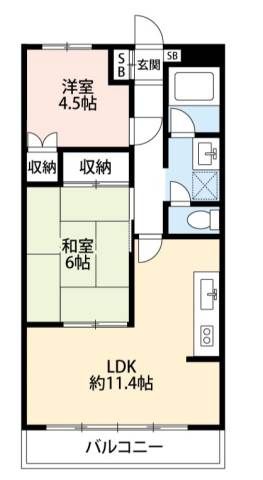 サンハイム 202号室 間取り