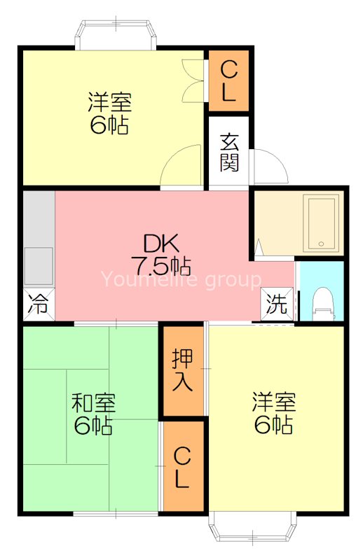 ホワイトテラス 202号室 間取り