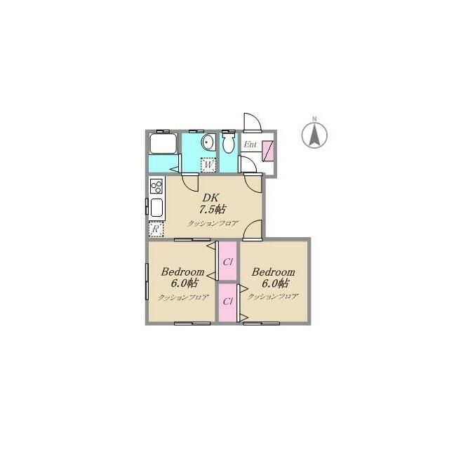 Domicile・Un D-101号室 間取り