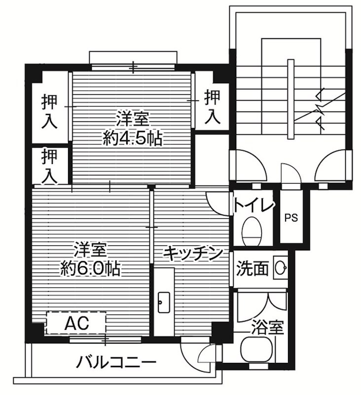 ビレッジハウス愛川２号棟 401号室 間取り
