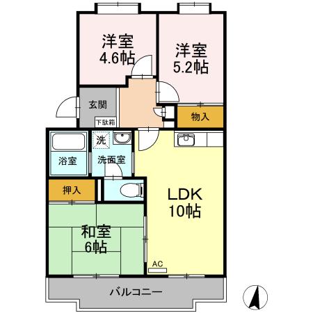 ルミエール湘南 305号室 間取り