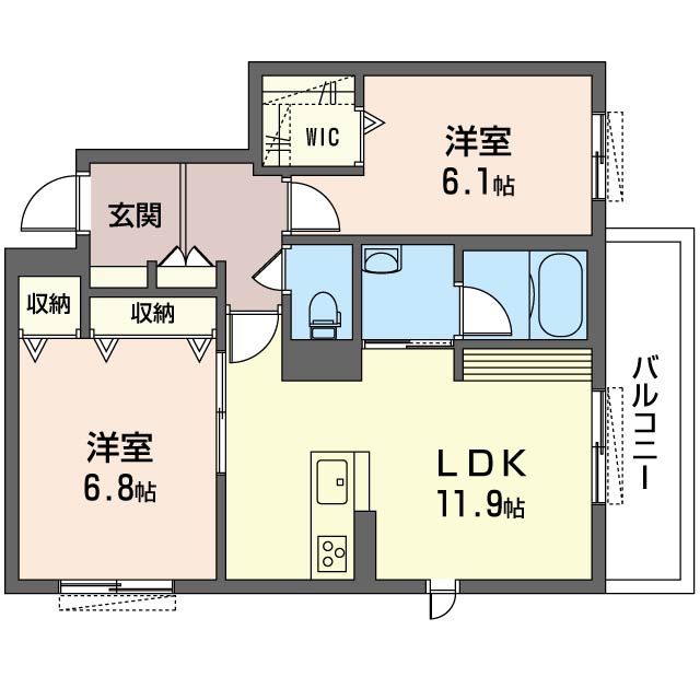 グランシエル 105号室 間取り