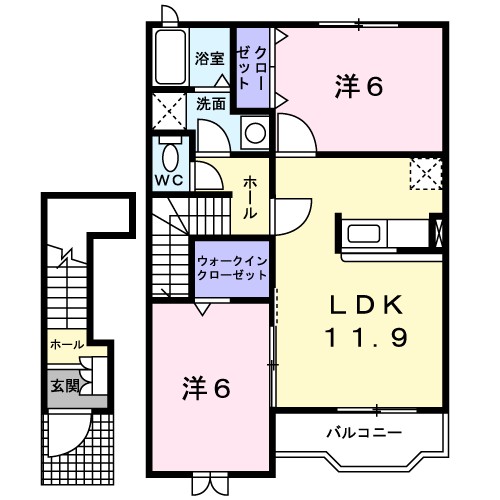 サンメゾン・Ⅰ 202号室 間取り