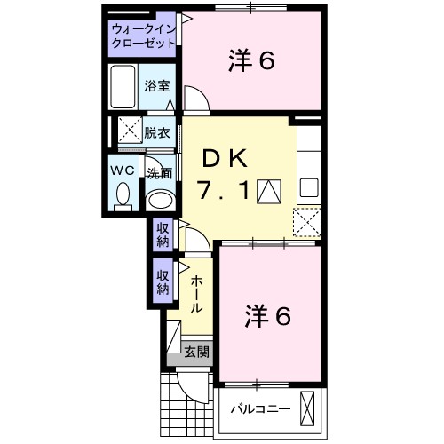 サンフローラⅡ 103号室 間取り