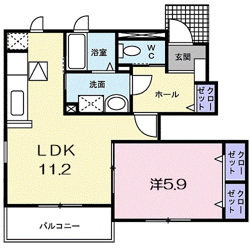ショコラⅡ 102号室 間取り