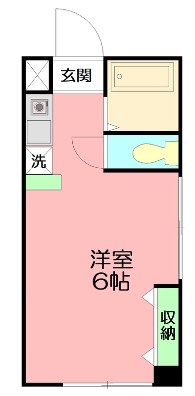 レインボーハイツ 1F号室 間取り