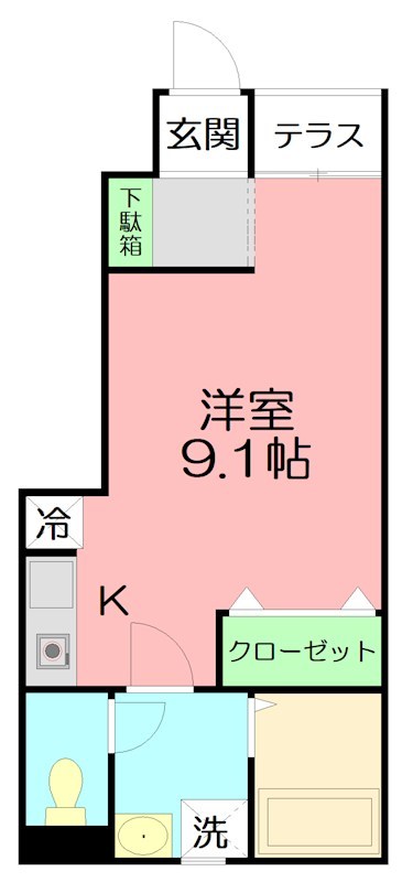 ルミエール 101号室 間取り