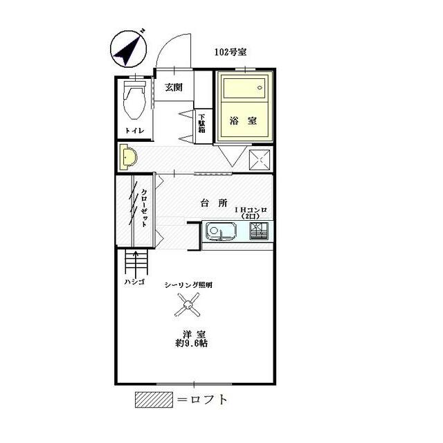 シトラスジュノス鎌倉 102号室 間取り