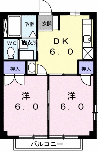 アクティブもうぎ 201号室 間取り