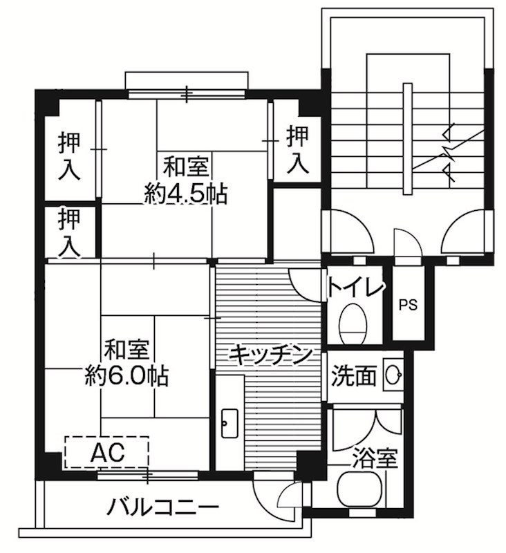 ビレッジハウス愛川1号棟 504号室 間取り