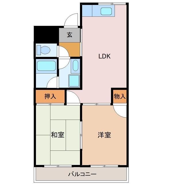 名瀬ハイツ 201号室 間取り