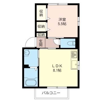 ラルジュ鎌倉Ⅲ 101号室 間取り