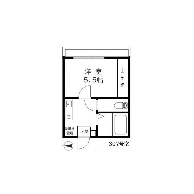 フラット七里 307号室 間取り