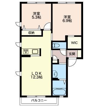 クランツ鎌倉 101号室 間取り