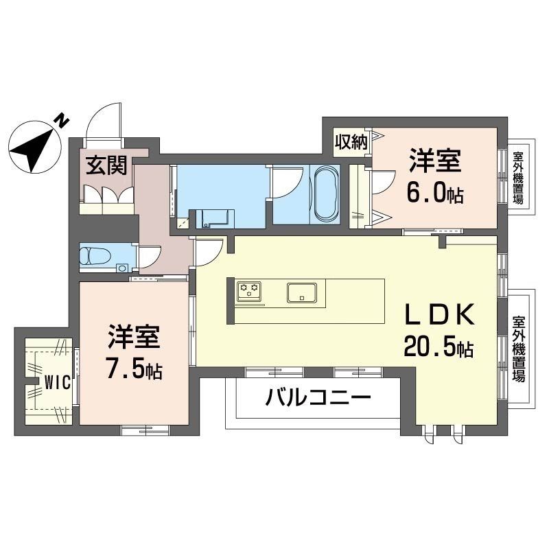 風香 北鎌倉 202号室 間取り