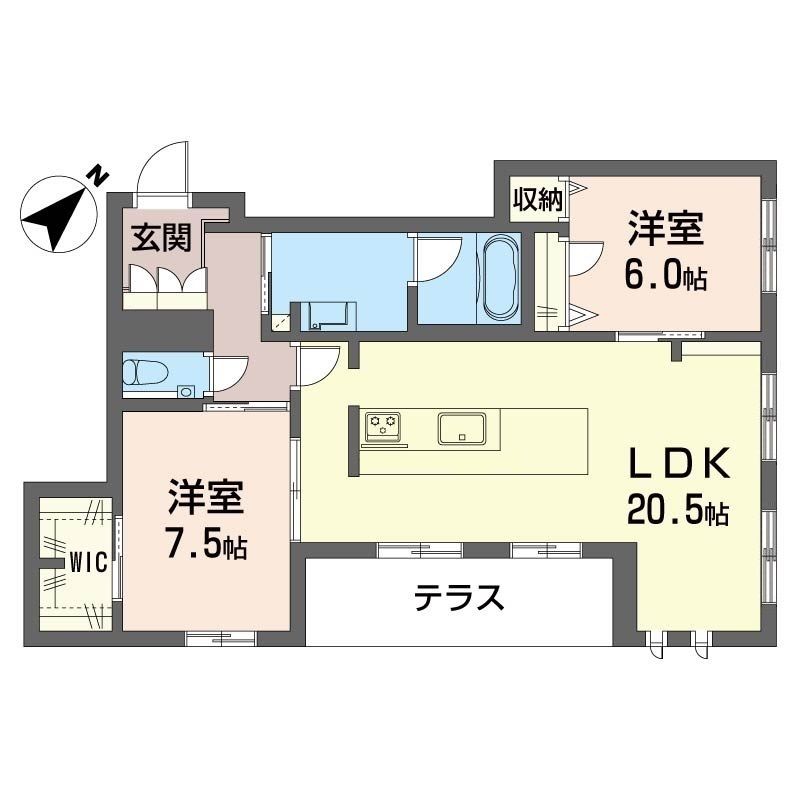 風香 北鎌倉 103号室 間取り