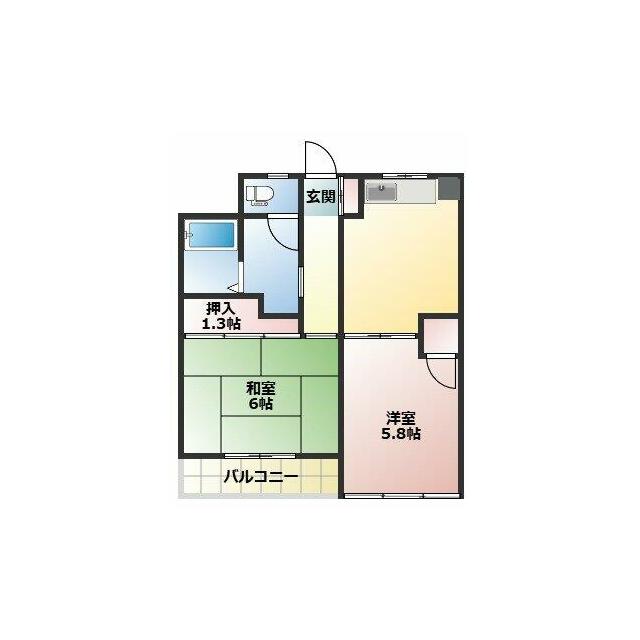 フラット鈴木（フラットスズキ） 202号室 間取り