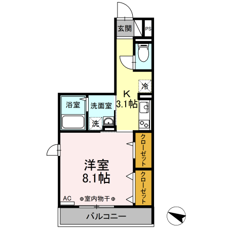 セゾン ルミエール 205号室 間取り