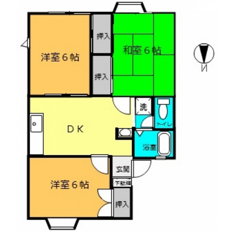 パルハイム 201号室 間取り