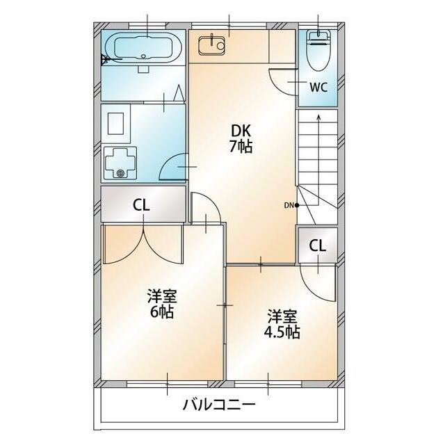 アライコーポ 202号室 間取り