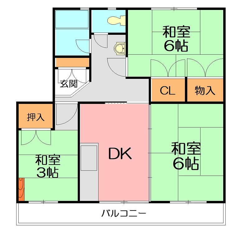東高森団地10号棟 503号室 間取り