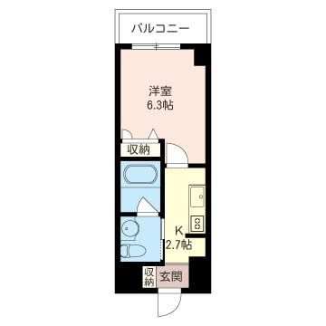 タワースタジオ鵠沼 403号室 間取り