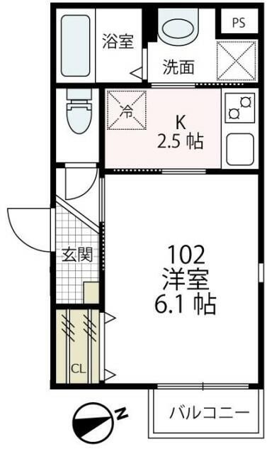 カリーノ鎌倉 102号室 間取り