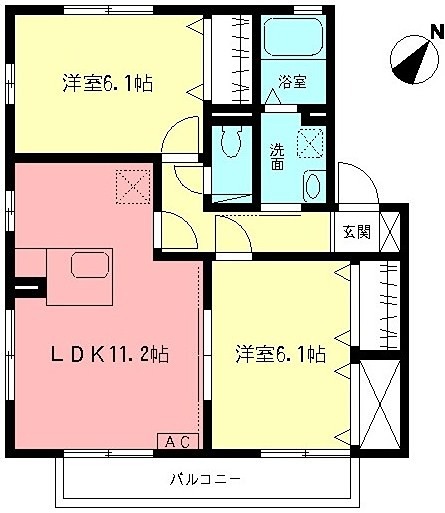 セディアパル 202号室 間取り