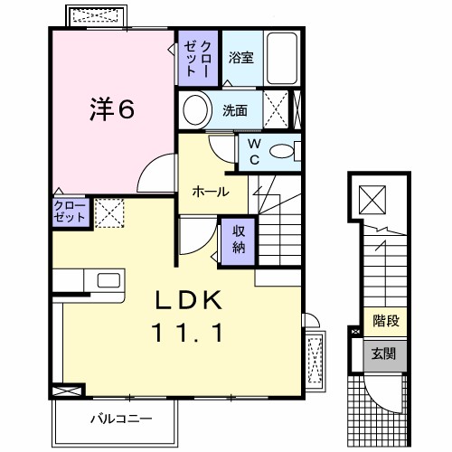 ラフレシール 202号室 間取り
