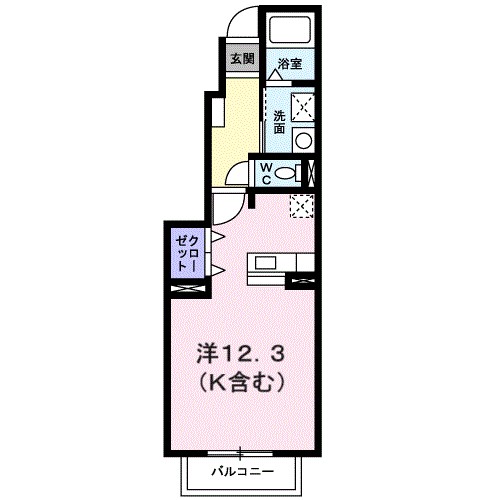 クラール曽比Ｂ 103号室 間取り