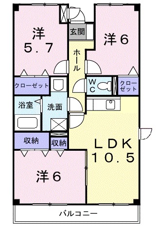 パークスクウェア湘南 401号室 間取り