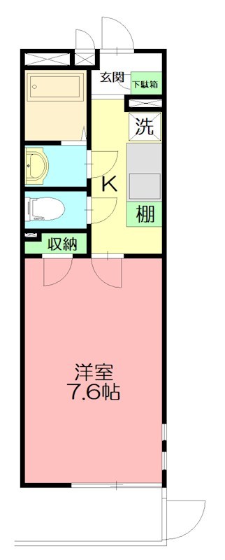 クレイノソラーレ平塚 203号室 間取り
