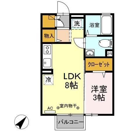 エーリ 201号室 間取り