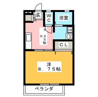 グリーンフォレスト 104号室 間取り