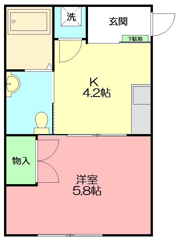 銀河ハイツ 101号室 間取り