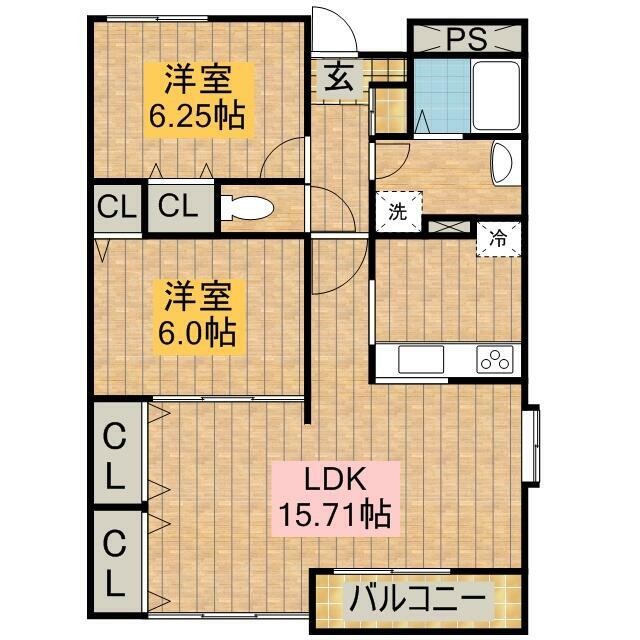 オーシャンズ１１ 202号室 間取り
