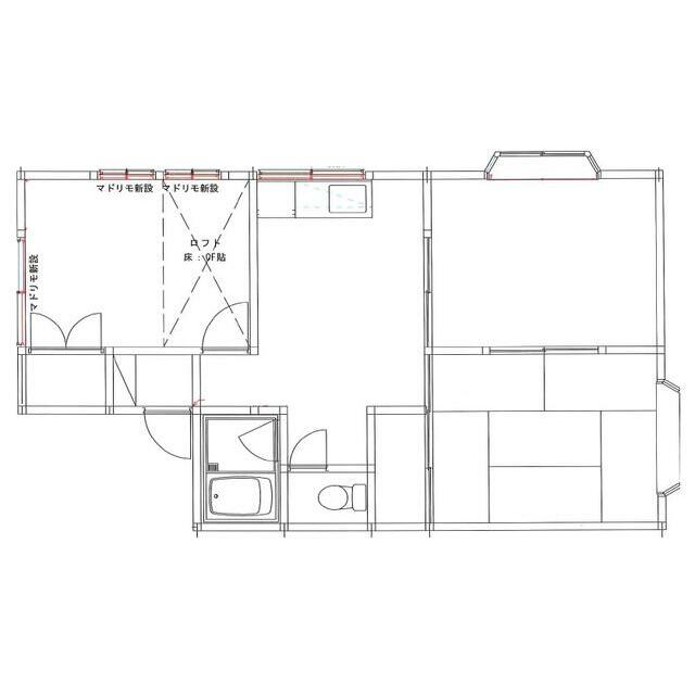 小田原市扇町アパート 202号室 間取り