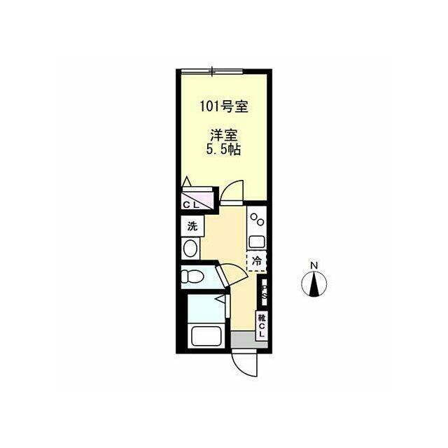 ベイルーム湘南台 101号室 間取り