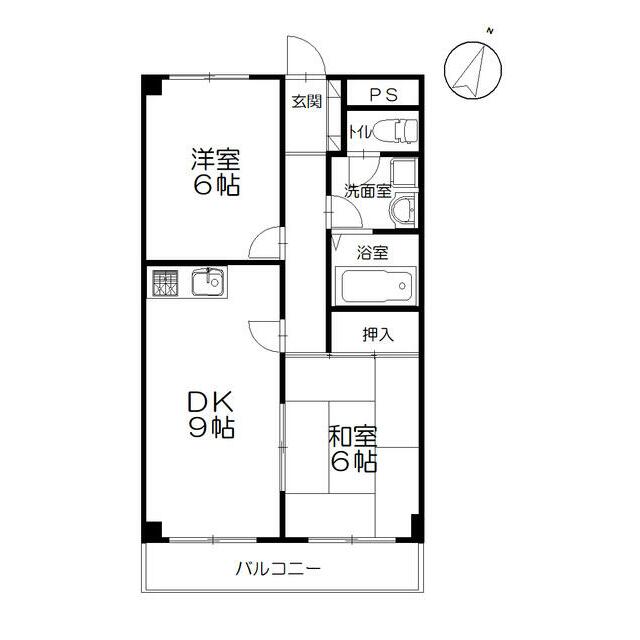 メゾンクレール 102号室 間取り